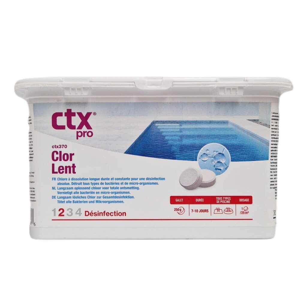 Chlore lent 1kg pastille 250 gr